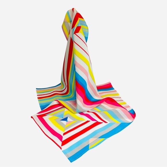 NWT SILKLETTE Alignment 100% Fine Silk Kerchief Scarf MULTICOLOR - Picture 8 of 9